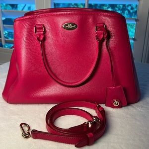 Great condition HOT PINK Coach Margot Carryall crossbody satchel